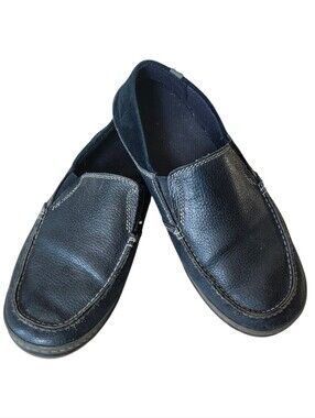 Teva Black Leather Clifton Creek Slip-on Moccasin Loafers. Sz. 8.5